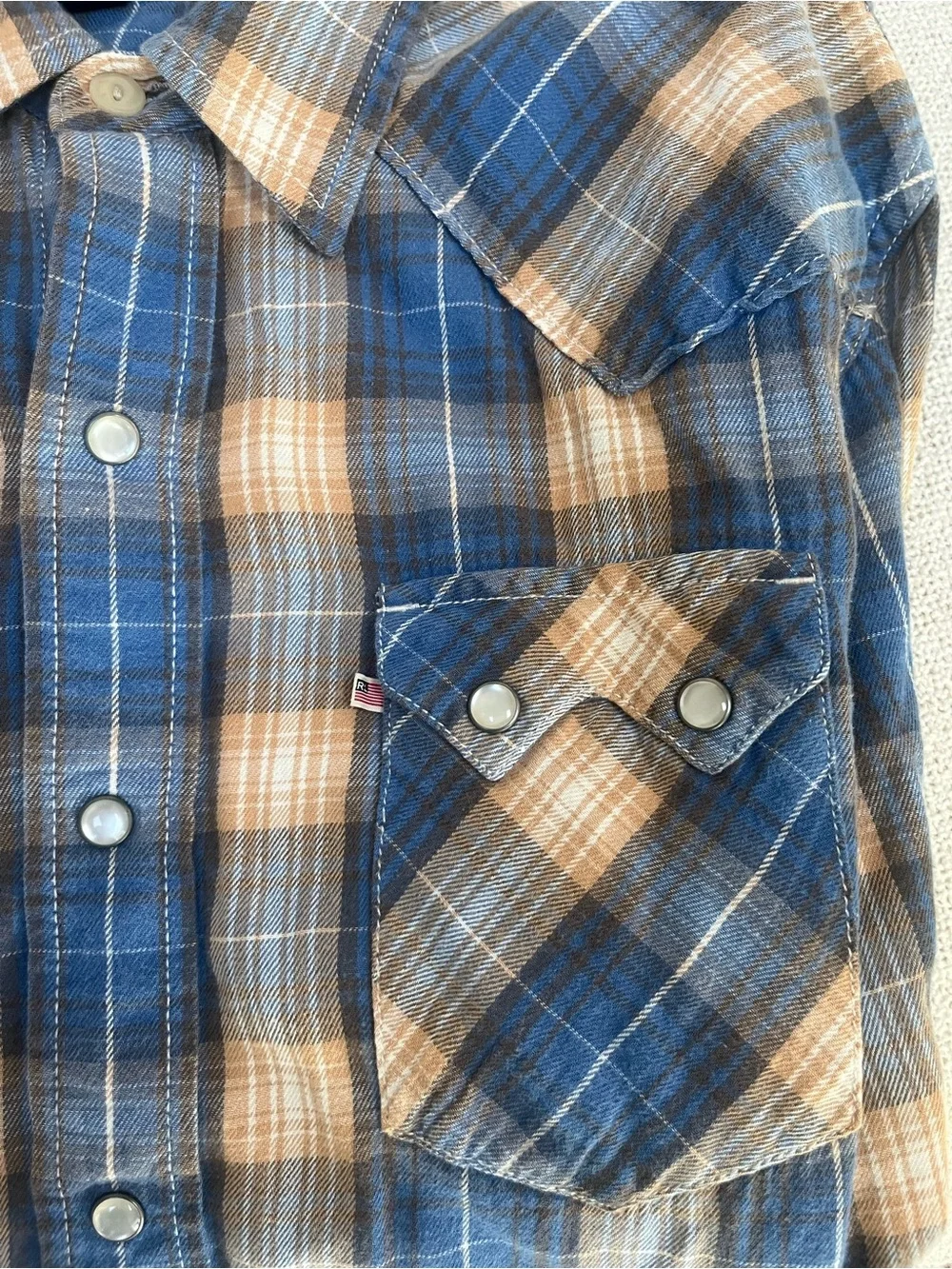 Polo Jeans Company Ralph Lauren Western Pearl Snap Plaid Shirt. Sz large
